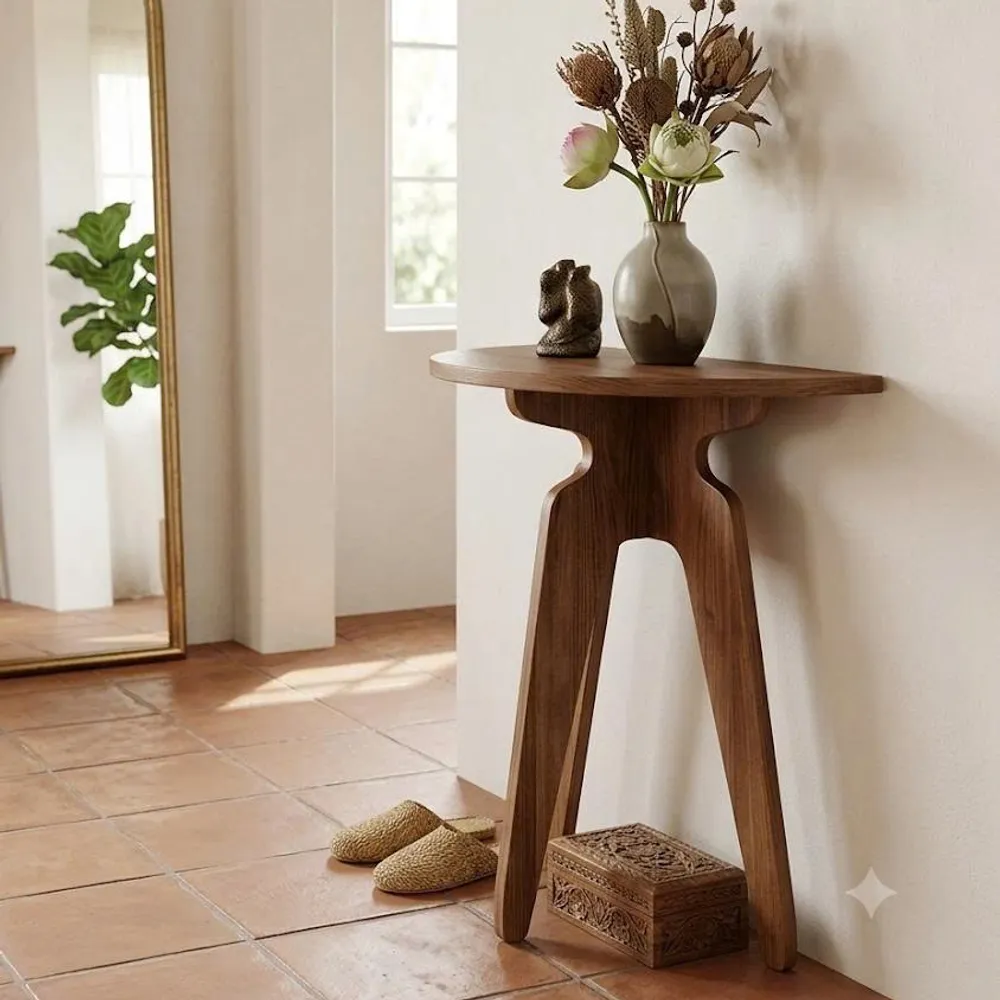 Bàn decor tròn chân trụ — ảnh minh hoạ thiết kế